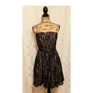 Liberated and Free Genuine Denim Co Black Nude Lace Dress 6